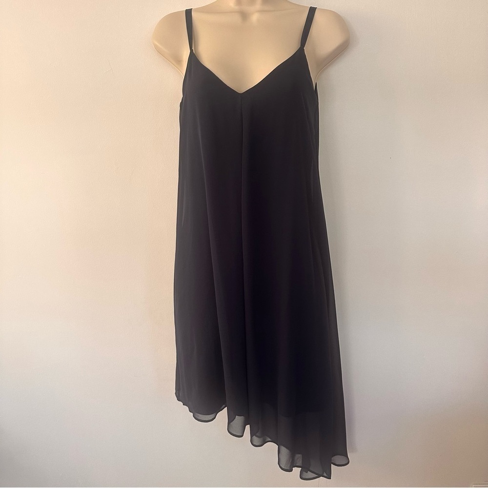 White House Black Market Asymmetrical Hem Slip Dress - Navy Size 0